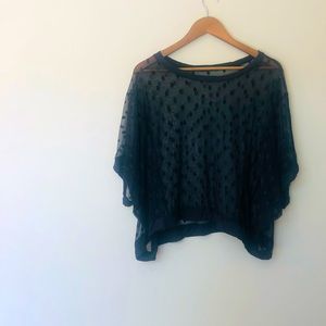 Black mesh oversized tshirt